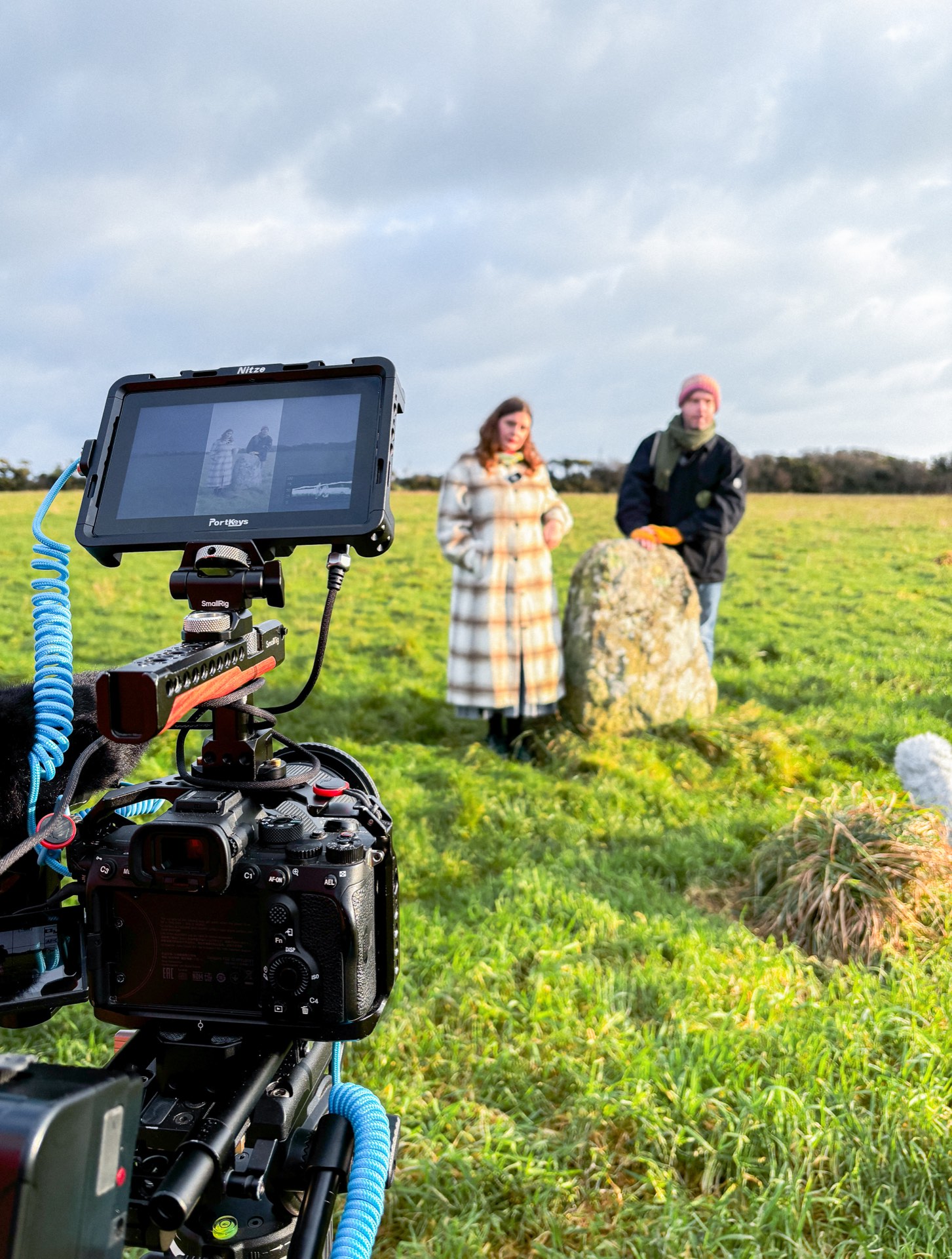 Behind the scenes filming with Tate and Stone Club at the ancient stone circles near Lamorna, Cornwall, a separate Adam Drake Studio project