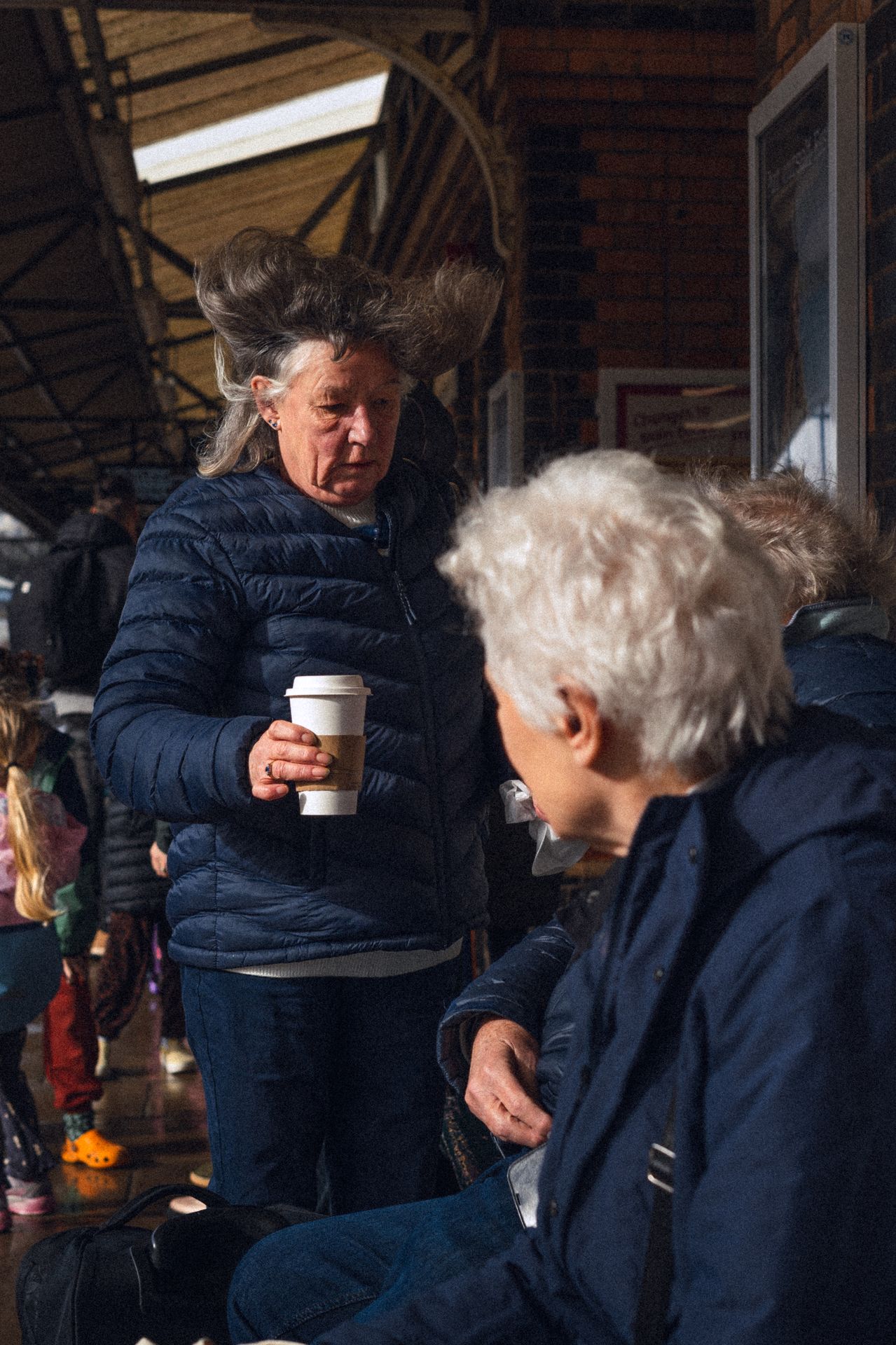 Lady With Big Windy Hair At Truro Station, photography by Adam Drake Studio, Cornwall